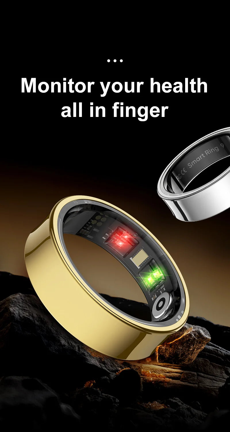 Smart Ring R09 Health Monitor | Waterproof 5ATM with Charging Case
