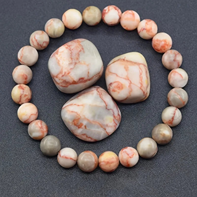 สร้อยข้อมือลูกปัดอะพาไทต์สีน้ำเงินเรกิขนาด 6/8 มม. – เครื่องประดับหินธรรมชาติบำบัดสำหรับผู้ชายและผู้หญิง กระตุ้นการไหลเวียนโลหิต ของขวัญเพื่อสุขภาพสำหรับคู่รัก