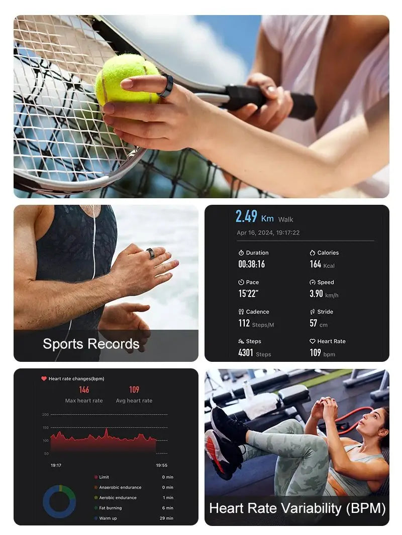 Smart Ring R09 Health Monitor | Waterproof 5ATM with Charging Case