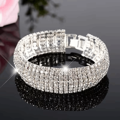 Luxury Silver Crystal Charm Bracelet | Multi-Layer Wedding Bangle for Women | Best-Selling Bridal & Party Jewelry