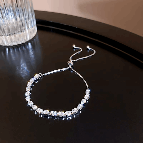 Luxury Adjustable Bracelet – Elegant Geometric Rhinestone Design | Women's Fashion Jewelry | Perfect for Parties & Weddings