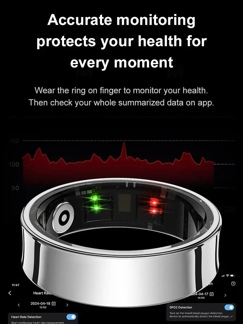 Smart Ring R09 Health Monitor | Waterproof 5ATM with Charging Case