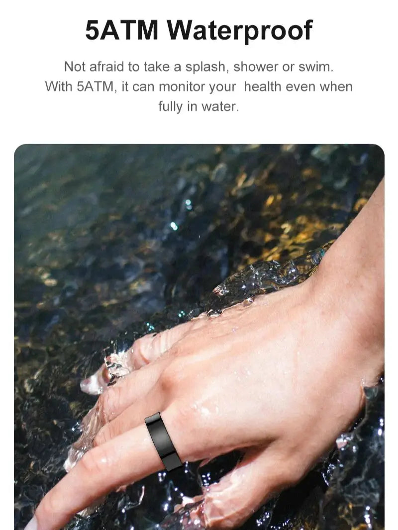 Smart Ring R09 Health Monitor | Waterproof 5ATM with Charging Case