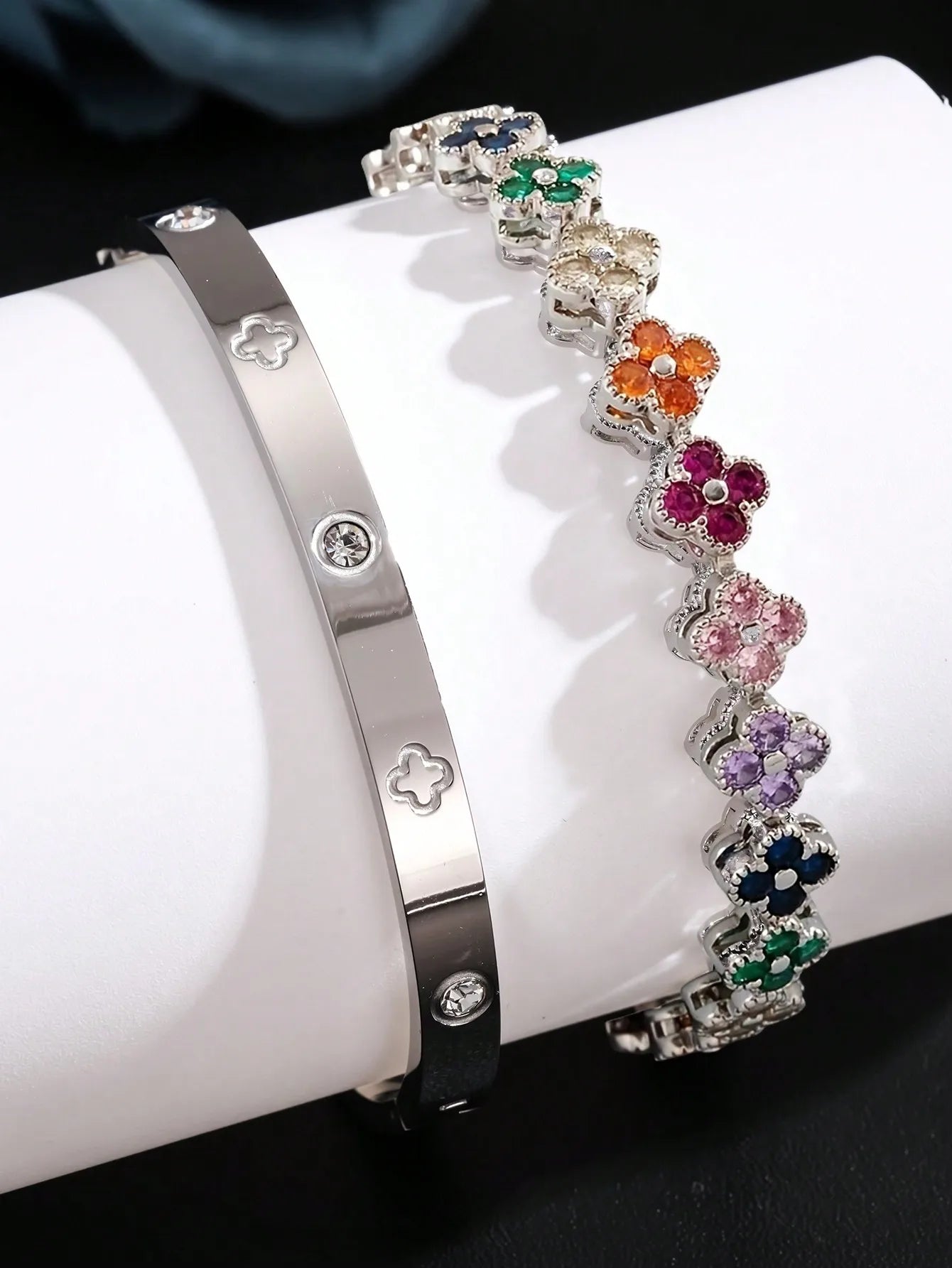 UILZ Lucky Clover Women Bracelet – Stainless Steel, Zircon Charm Gift