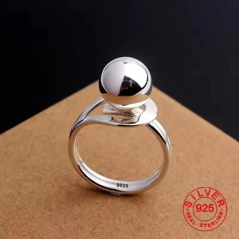แหวนโซ่ปรับระดับได้ 925 เงินสเตอร์ลิง Sam Panda – เครื่องประดับนิ้วเปิดสไตล์วินเทจสำหรับผู้หญิงและผู้ชาย เหมาะสำหรับงานปาร์ตี้และวันเกิด