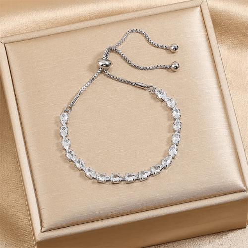Luxury Adjustable Bracelet – Elegant Geometric Rhinestone Design | Women's Fashion Jewelry | Perfect for Parties & Weddings