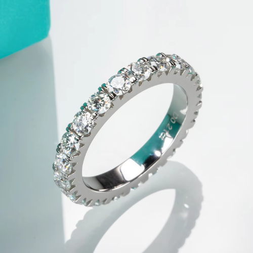แหวนแต่งงาน Moissanite สี D ขนาด 3 มม. จาก AnuJewel – ทองคำขาว 18K, 2-3 กะรัต, แหวนหมั้นสุดหรูหรา