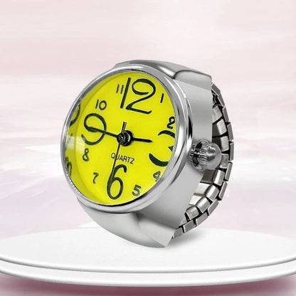 New Hot Sale Ring Watch – Creative Circular Dial Alloy Shell for Men & Women Couple