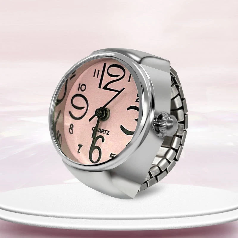 New Hot Sale Ring Watch – Creative Circular Dial Alloy Shell for Men & Women Couple