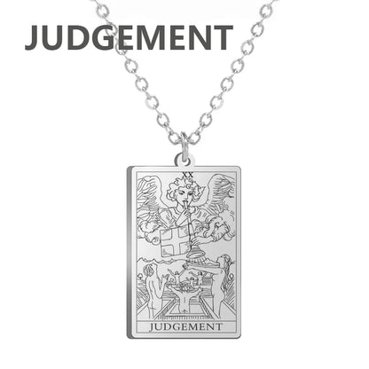 Dawapara Tarot Cards Necklace – Women’s Stainless Steel Amulet Jewelry Charm