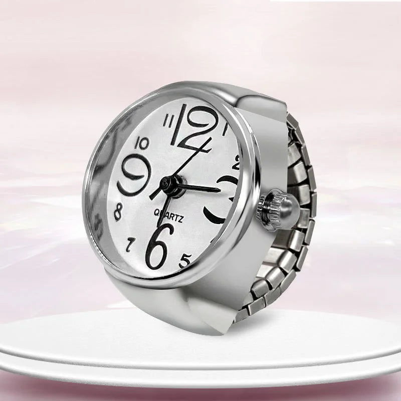 New Hot Sale Ring Watch – Creative Circular Dial Alloy Shell for Men & Women Couple