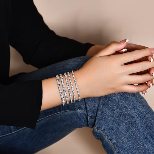 Serenity Moissanite Tennis Bracelet – Elegant Sparkle | S925 Silver Bracelet | Timeless Luxury