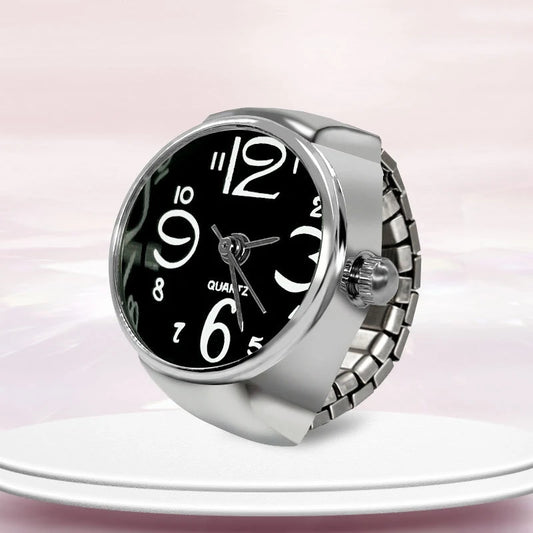 New Hot Sale Ring Watch – Creative Circular Dial Alloy Shell for Men & Women Couple
