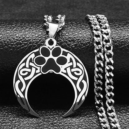 Viking Witch Celtic Knot Necklace | Odin Amulet Gothic Stainless Steel Jewelry for Men