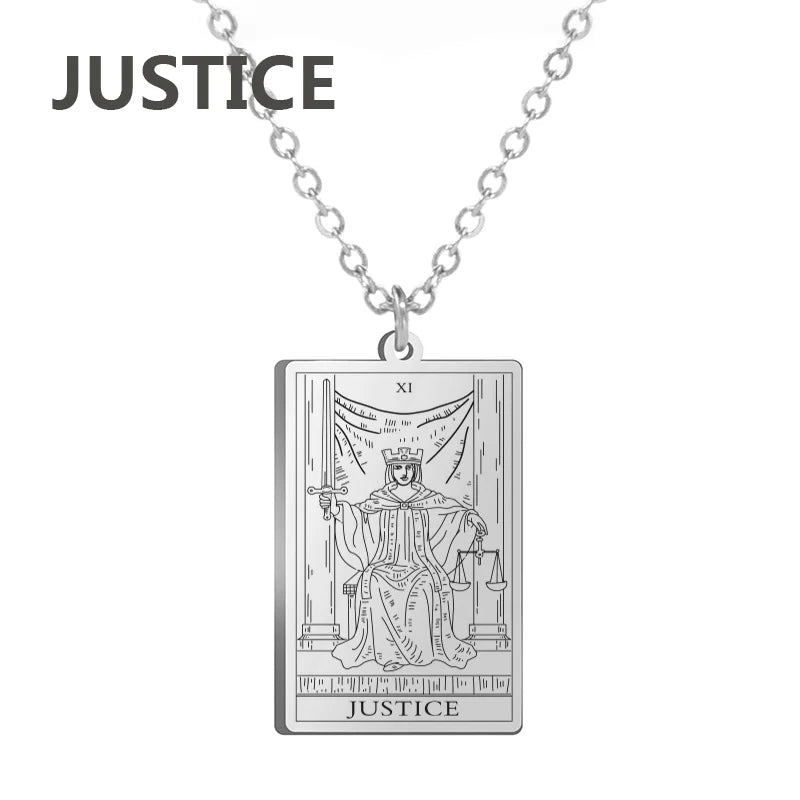 Dawapara Tarot Cards Necklace – Women’s Stainless Steel Amulet Jewelry Charm