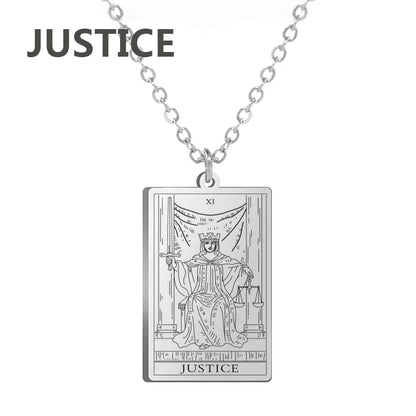 Dawapara Tarot Cards Necklace – Women’s Stainless Steel Amulet Jewelry Charm