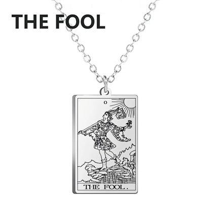 Dawapara Tarot Cards Necklace – Women’s Stainless Steel Amulet Jewelry Charm