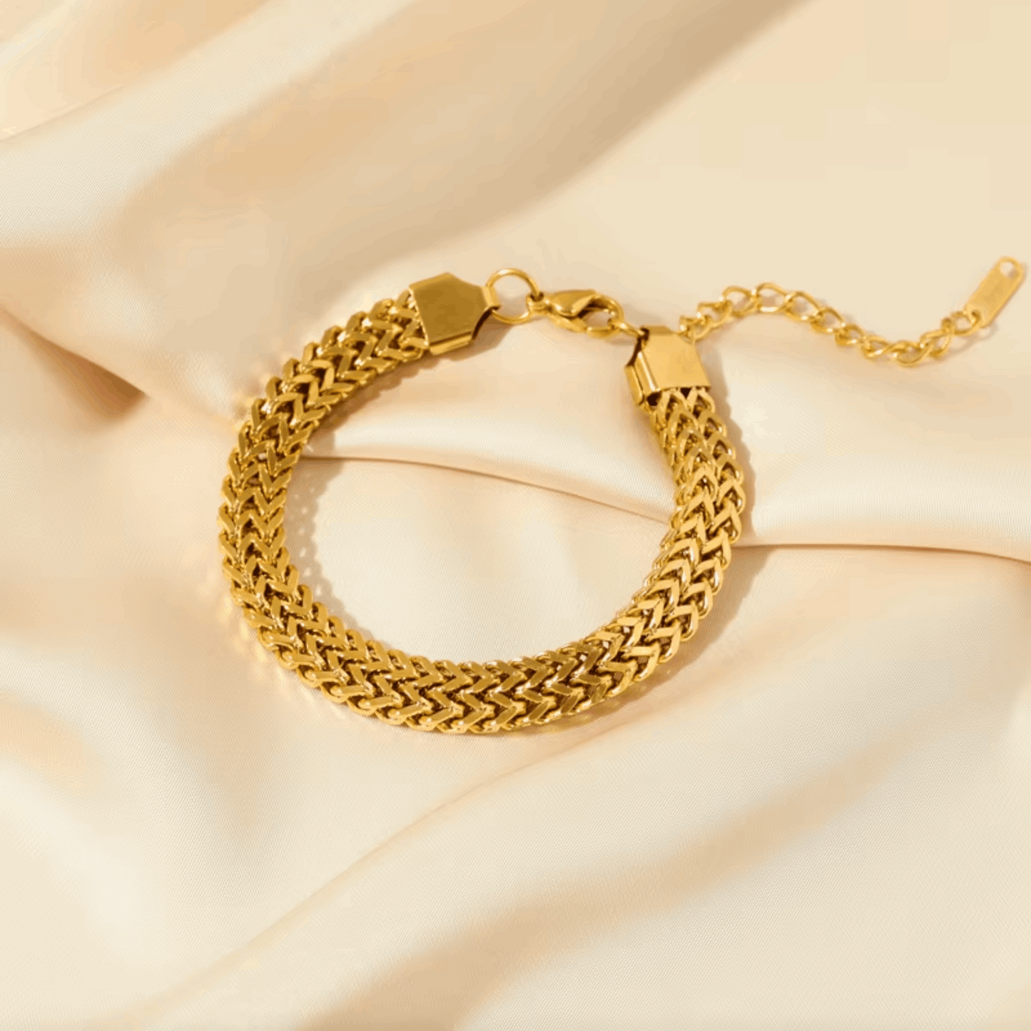 EILIECK 316L Stainless Steel Gold Color Thick Chain Choker Necklace Bracelet Set