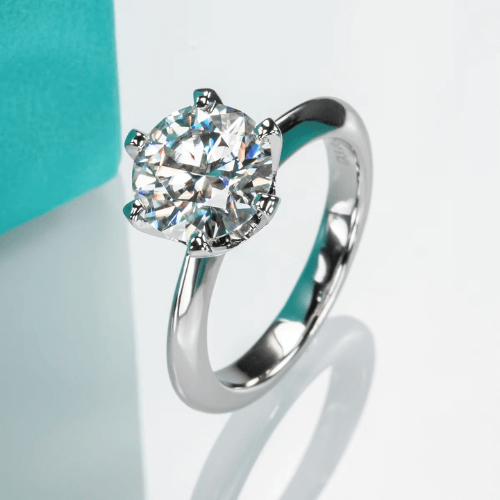 AnuJewel D Color Moissanite Engagement Ring – 1 to 5 Carat Sterling Silver Luxury Bridal Jewelry