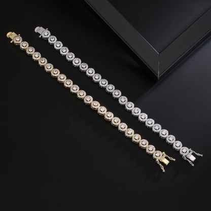 Fashion Round Cubic Zirconia Bracelet – Elegant & Versatile Jewelry for Men & Women