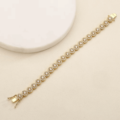 Fashion Round Cubic Zirconia Bracelet – Elegant & Versatile Jewelry for Men & Women