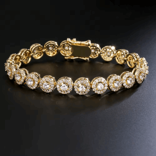 Fashion Round Cubic Zirconia Bracelet – Elegant & Versatile Jewelry for Men & Women