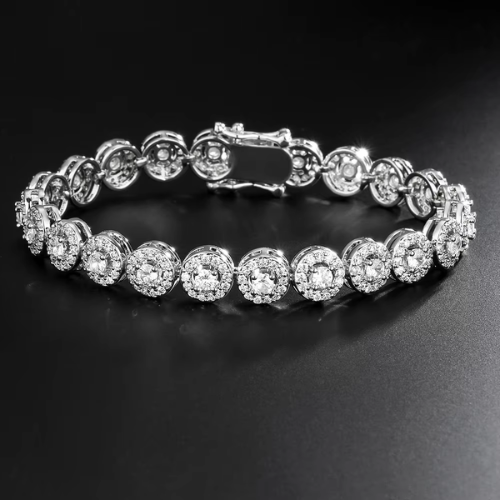 Fashion Round Cubic Zirconia Bracelet – Elegant & Versatile Jewelry for Men & Women