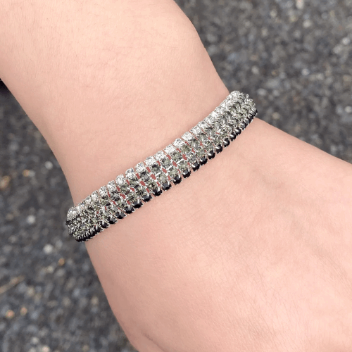 Luxury Silver Crystal Charm Bracelet | Multi-Layer Wedding Bangle for Women | Best-Selling Bridal & Party Jewelry