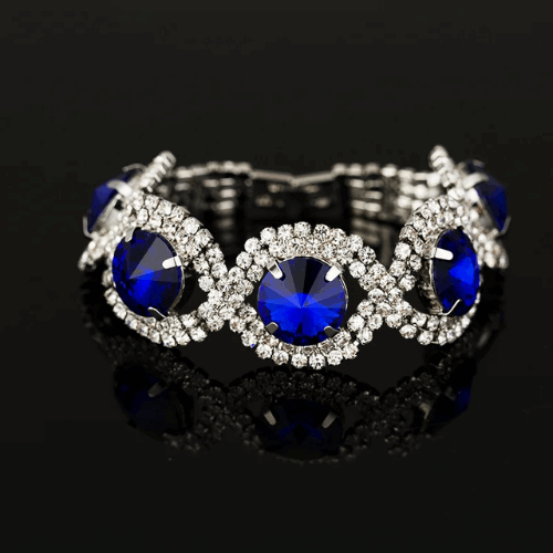 Silver Crystal Charm Bracelet – Layered Design for Brides & Parties