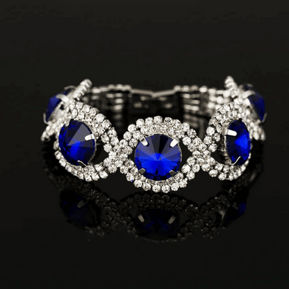 Silver Crystal Charm Bracelet – Layered Design for Brides & Parties