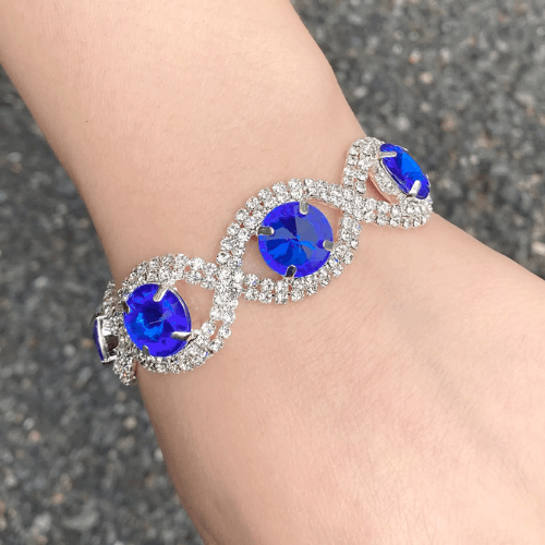 Silver Crystal Charm Bracelet – Layered Design for Brides & Parties
