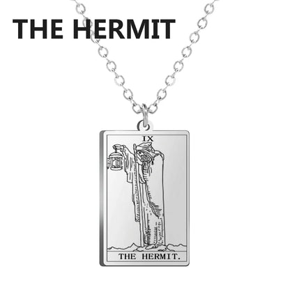 Dawapara Tarot Cards Necklace – Women’s Stainless Steel Amulet Jewelry Charm
