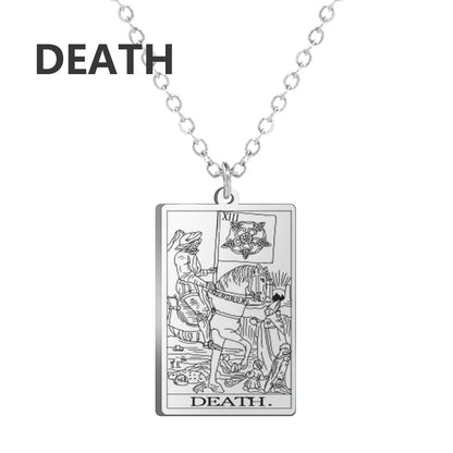 Dawapara Tarot Cards Necklace – Women’s Stainless Steel Amulet Jewelry Charm