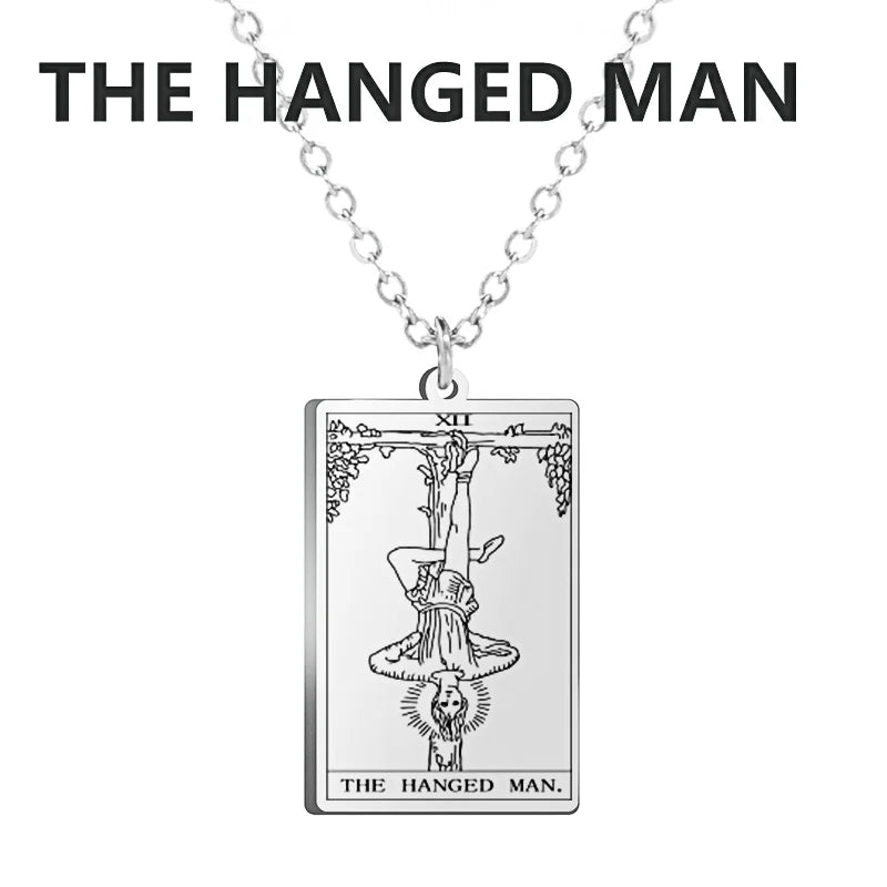 Dawapara Tarot Cards Necklace – Women’s Stainless Steel Amulet Jewelry Charm