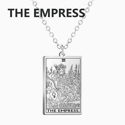 Dawapara Tarot Cards Necklace – Women’s Stainless Steel Amulet Jewelry Charm