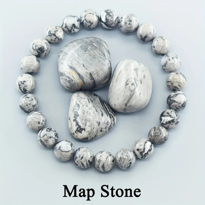 สร้อยข้อมือลูกปัดอะพาไทต์สีน้ำเงินเรกิขนาด 6/8 มม. – เครื่องประดับหินธรรมชาติบำบัดสำหรับผู้ชายและผู้หญิง กระตุ้นการไหลเวียนโลหิต ของขวัญเพื่อสุขภาพสำหรับคู่รัก