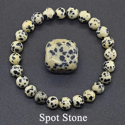 สร้อยข้อมือลูกปัดอะพาไทต์สีน้ำเงินเรกิขนาด 6/8 มม. – เครื่องประดับหินธรรมชาติบำบัดสำหรับผู้ชายและผู้หญิง กระตุ้นการไหลเวียนโลหิต ของขวัญเพื่อสุขภาพสำหรับคู่รัก