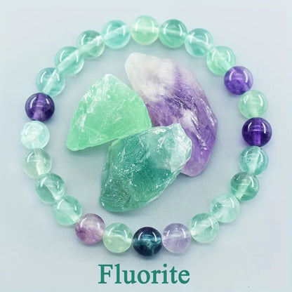 สร้อยข้อมือลูกปัดอะพาไทต์สีน้ำเงินเรกิขนาด 6/8 มม. – เครื่องประดับหินธรรมชาติบำบัดสำหรับผู้ชายและผู้หญิง กระตุ้นการไหลเวียนโลหิต ของขวัญเพื่อสุขภาพสำหรับคู่รัก