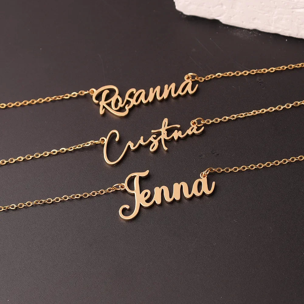 Personalized Name Necklace – Custom Stainless Steel Jewelry | Birthday Gift for Her | Bridesmaid | Mother's Day