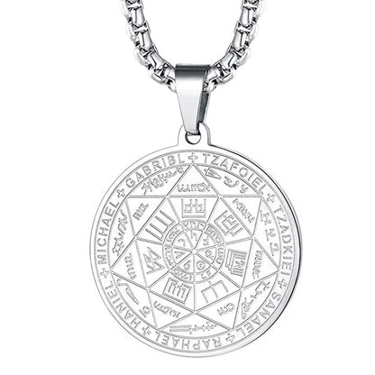 Seven Archangels Amulet Necklace – Stainless Steel Protection Pendant