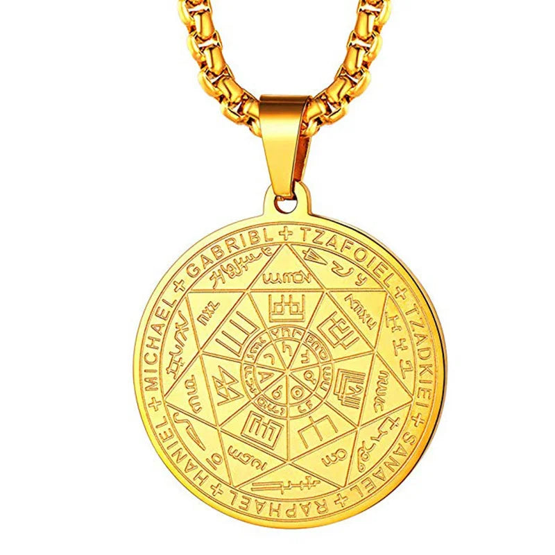Seven Archangels Amulet Necklace – Stainless Steel Protection Pendant