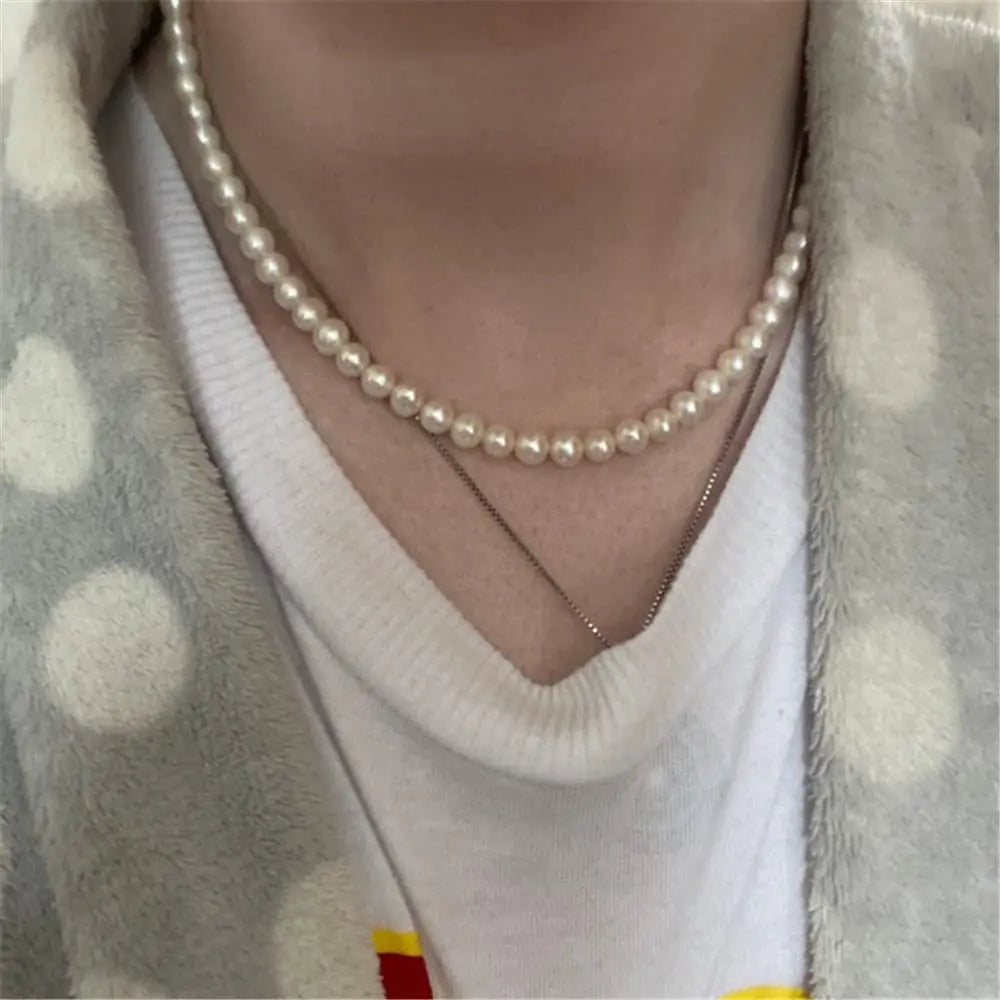 Pearl Necklace for Men & Women – Handmade Bead Strand, Wedding Jewelry