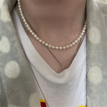 Pearl Necklace for Men & Women – Handmade Bead Strand, Wedding Jewelry