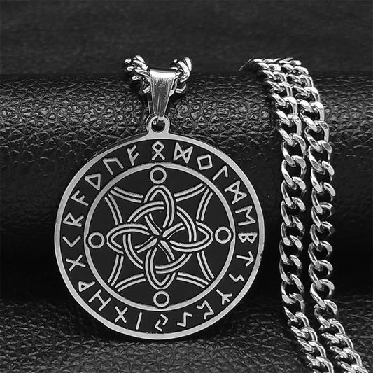 Viking Witch Celtic Knot Necklace | Odin Amulet Gothic Stainless Steel Jewelry for Men