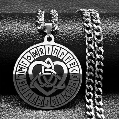 Viking Witch Celtic Knot Necklace | Odin Amulet Gothic Stainless Steel Jewelry for Men