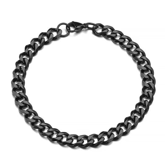 Fashion Stainless Steel Curb Cuban Chain Bracelet – Unisex Jewelry for Men & Women, Stylish Couple Wrist Gift