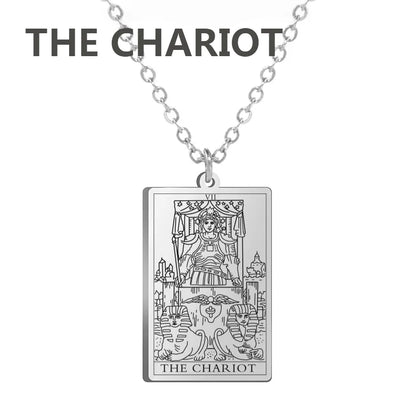 Dawapara Tarot Cards Necklace – Women’s Stainless Steel Amulet Jewelry Charm