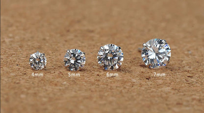 Crystal Zircon 925 Sterling Silver Earrings – Elegant Cubic Zirconia Studs for Women