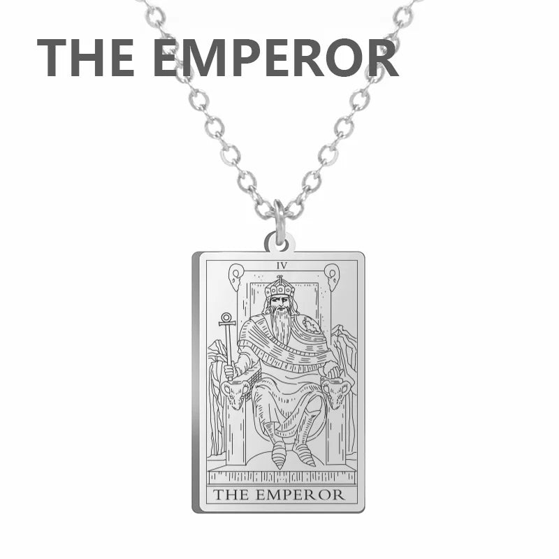 Dawapara Tarot Cards Necklace – Women’s Stainless Steel Amulet Jewelry Charm