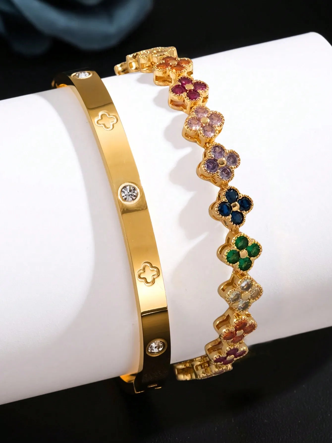 UILZ Lucky Clover Women Bracelet – Stainless Steel, Zircon Charm Gift